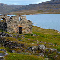 15. Grass-dominated vegetation in relation to the ruins of Hvalseys church from a Norse settlement in South Greenland (photo-copyright: Michael Møller Hansen)