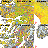 18. Classification maps of key sites around Greenland (detail from Fig. 6)