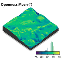 27. Illustration of the terrain-model-derived descriptors: the landscape openness mean (detail from Fig. 2g)